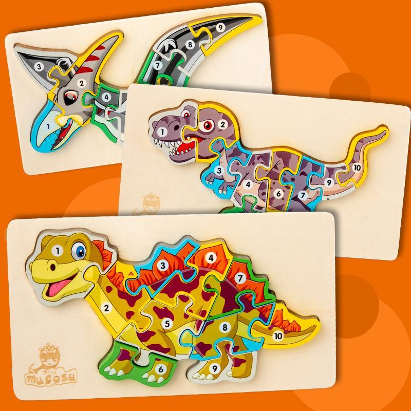 Puzzle en Bois Dinosaure 3D